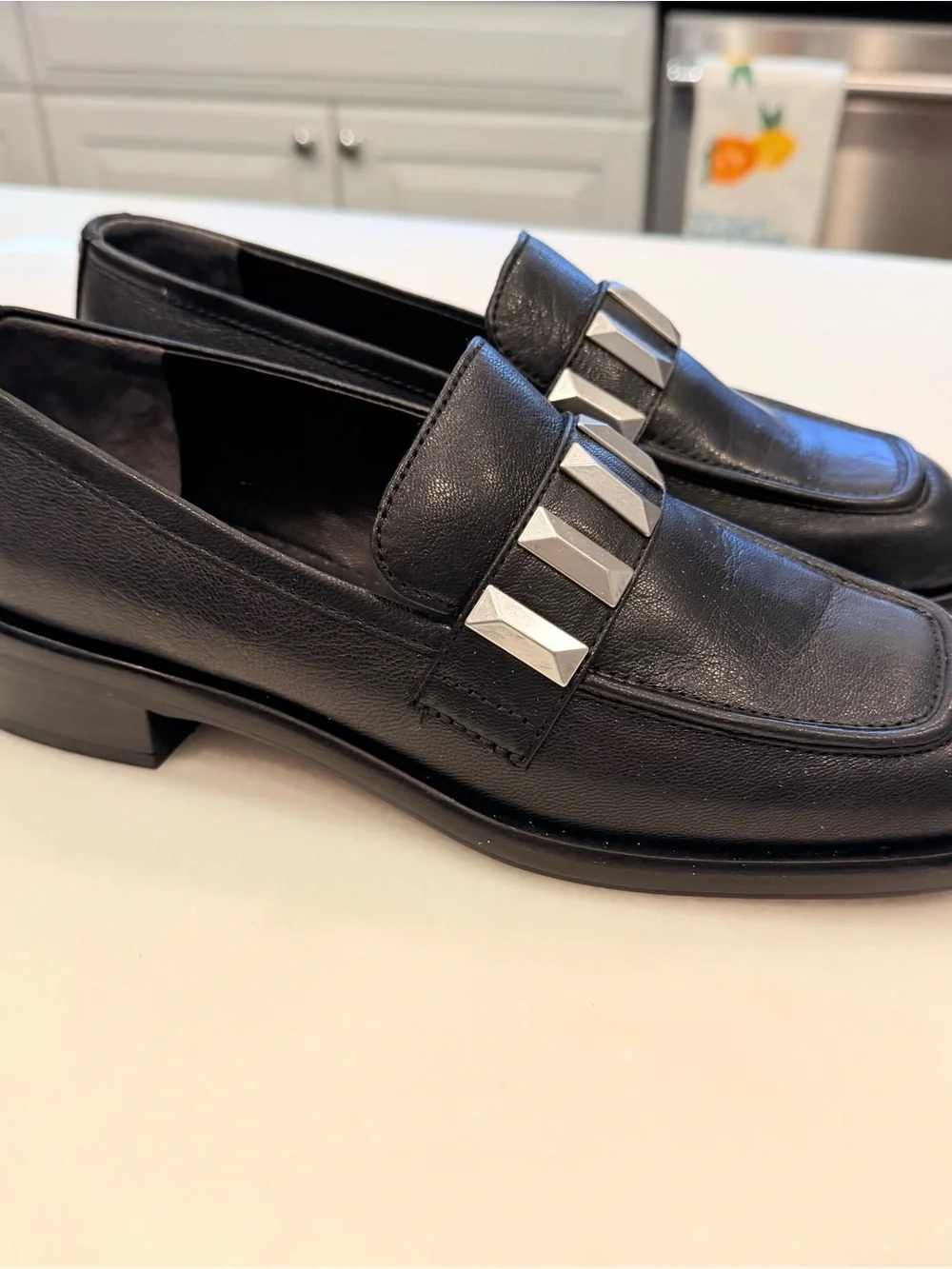 rag & bone Women’s Maxwell Loafers Black W/silver Studs Sz US 8.5 EU 39